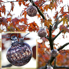 Purple Anemone Aurora Glass Solar String Lights